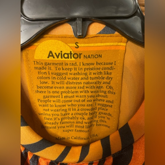 #106 Aviator Nation Classic Velvet Relaxed Tiger Print - Size Small - Picture 6 of 7